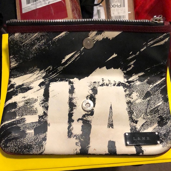 LAMB black white and red clutch - Picture 3 of 4